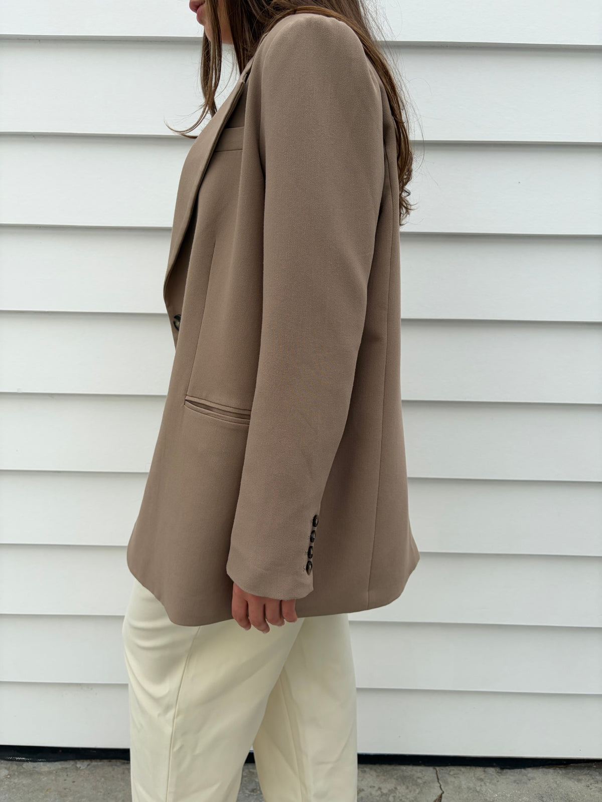 Dissh Oversized Tailored Blazer In Taupe - Image 2