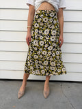 Koookai Floral Midi Skirt Green Cream - Image 1