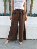 Dissh Brown Wide Leg Pleated Trousers - Image 1