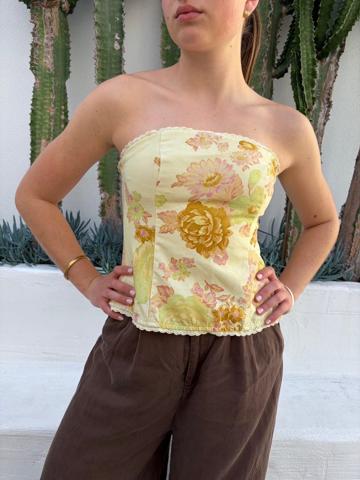 Ownley Floral Strapless Corset Top - Image 3