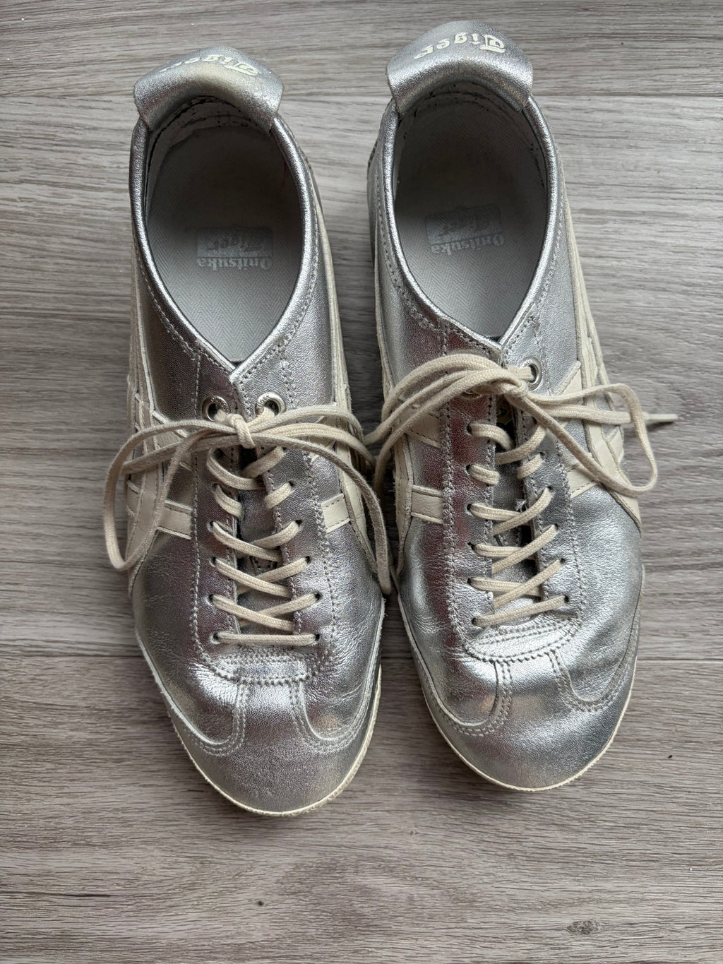 Onitsuka Tiger Mexico 66 Silver Glitter Sneakers - Image 1