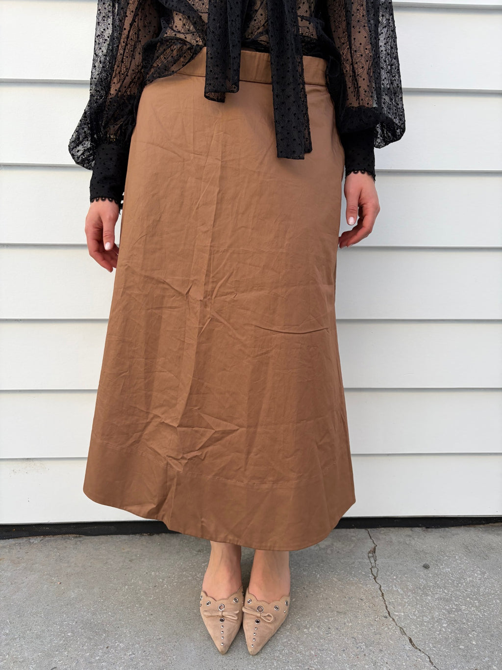 Country Road Tan Midi Skirt Size 14 - Image 1