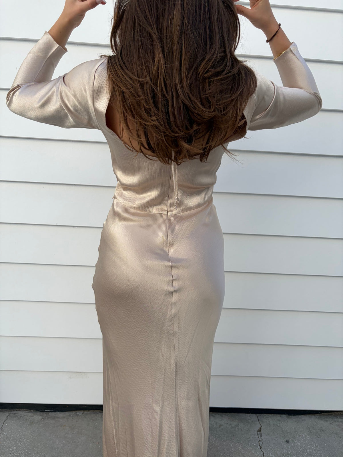 Bec and Bridge Champagne Satin Maxi Dress - Image 2