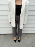 Pretty little thing Grey High-Waisted Trousers With Front Seam Detail - Image 1