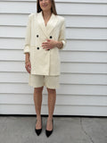 Dissh Cream Double-Breasted Blazer And Shorts Set - Image 1