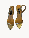 Lana Wilkinson Gold Metallic Pointed Toe Slingback Heels - Image 1