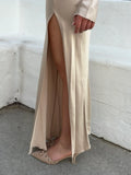 Bec and Bridge Champagne Satin Maxi Dress - Image 1