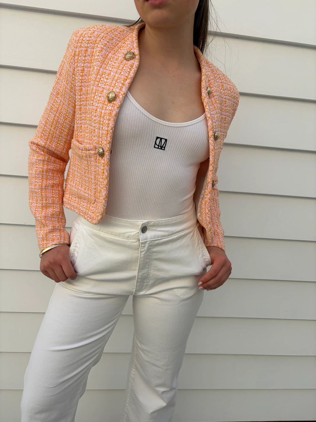 SABA- The Ava White Cropped wide leg jeans - Image 2