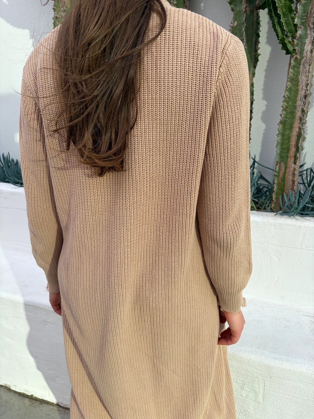 SER.O.YA Long Beige Knit Cardigan - Image 5