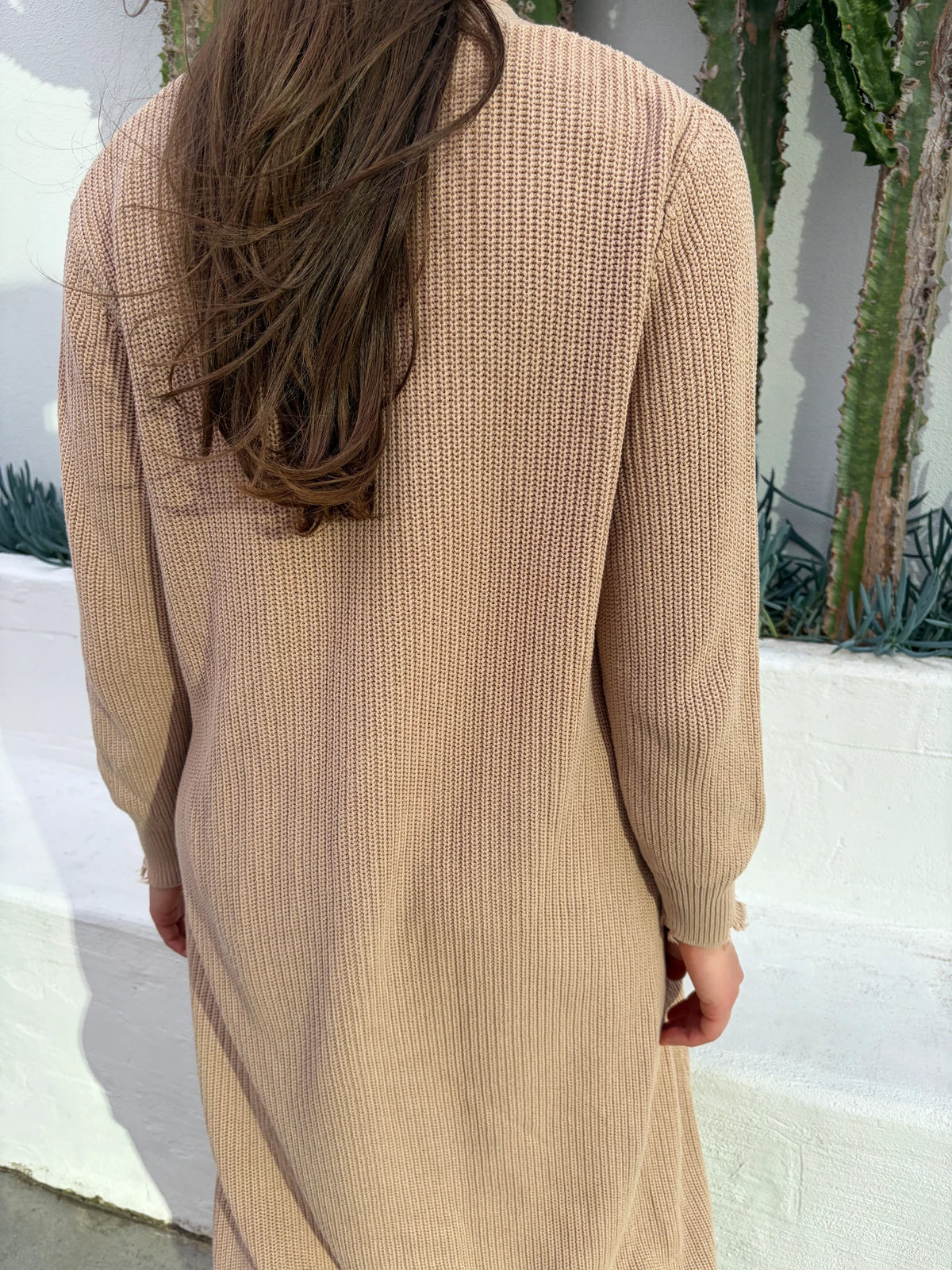 SER.O.YA Long Beige Knit Cardigan - Image 5