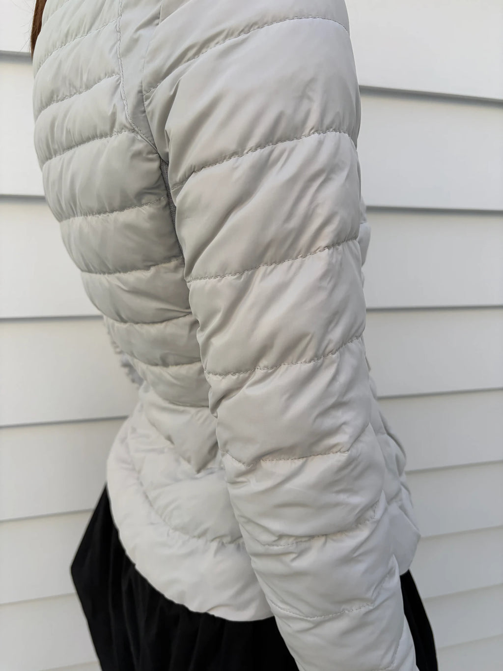 Karren Millen Quilted Peplum Down Jacket Grey Size 12 - Image 3