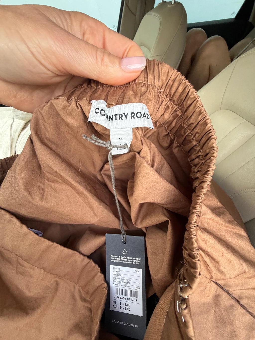 Country Road Tan Midi Skirt Size 14 - Image 4