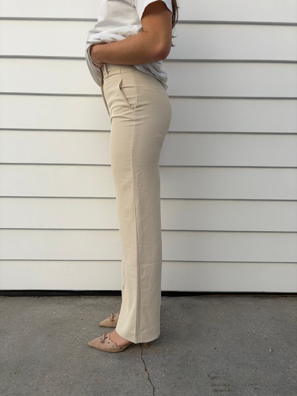 Kookai Almond Milk Straight Leg Trousers - Image 3