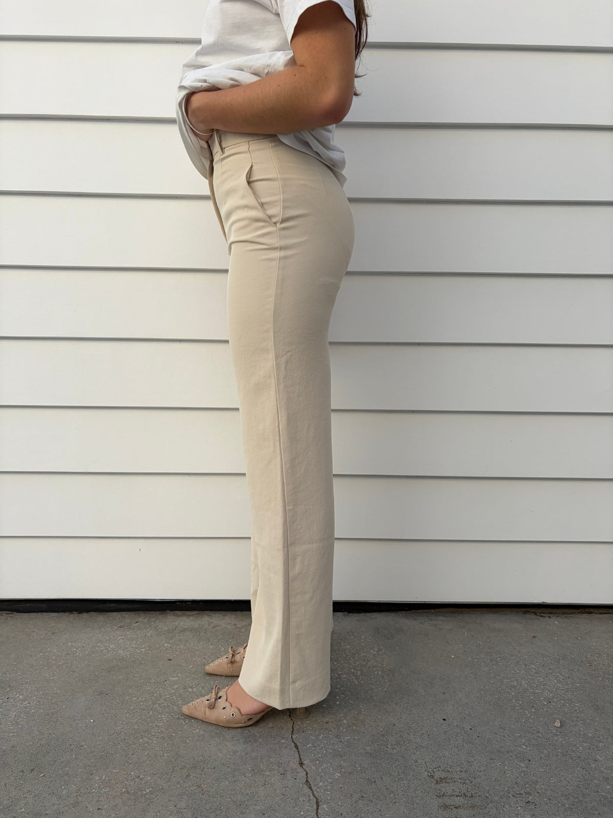 Kookai Almond Milk Straight Leg Trousers - Image 3