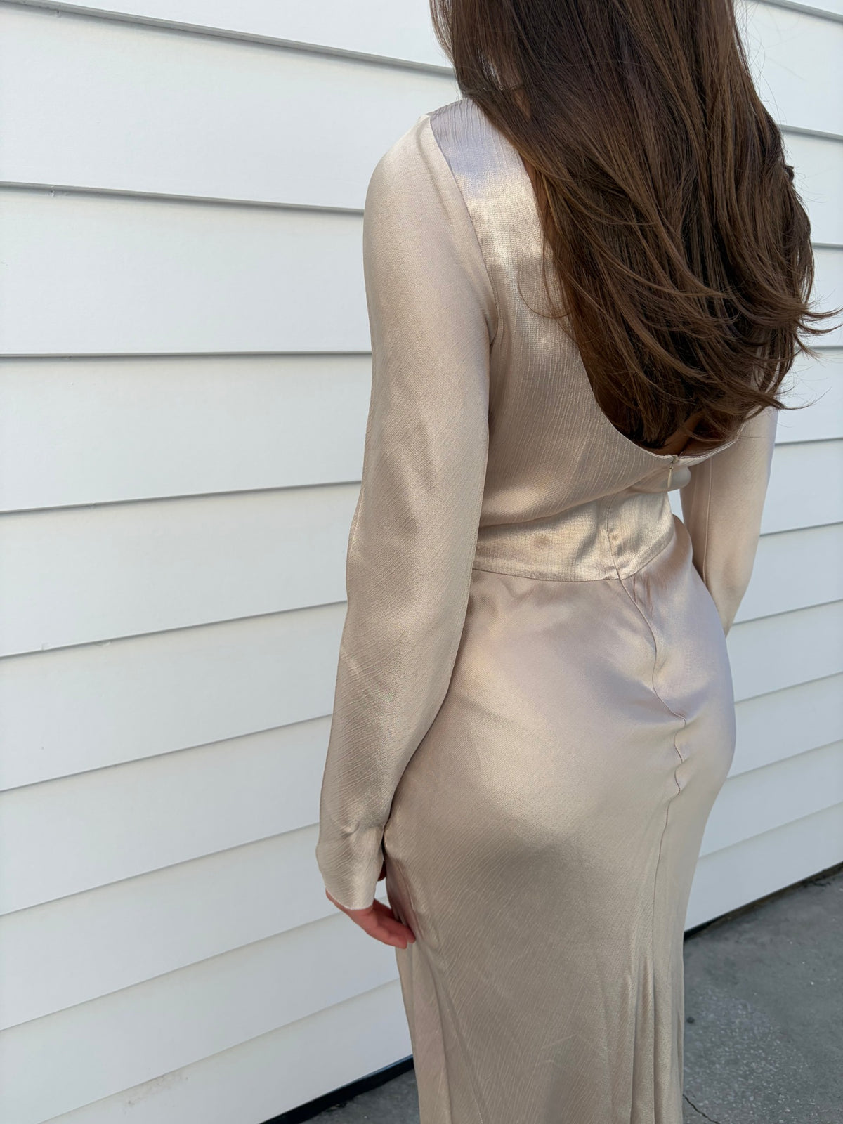 Bec and Bridge Champagne Satin Maxi Dress - Image 7