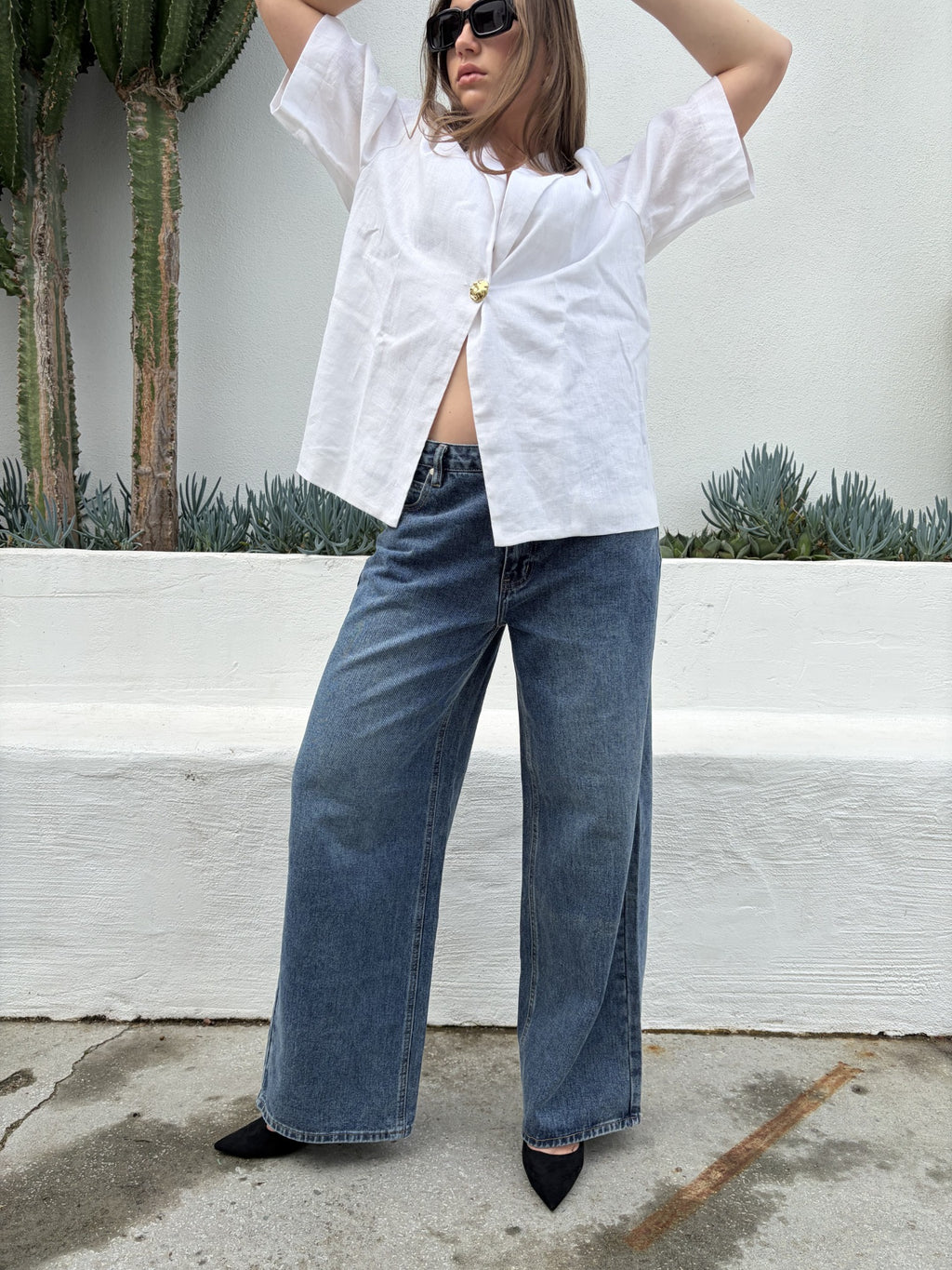 Dissh White Linen Resort Shirt - Image 2