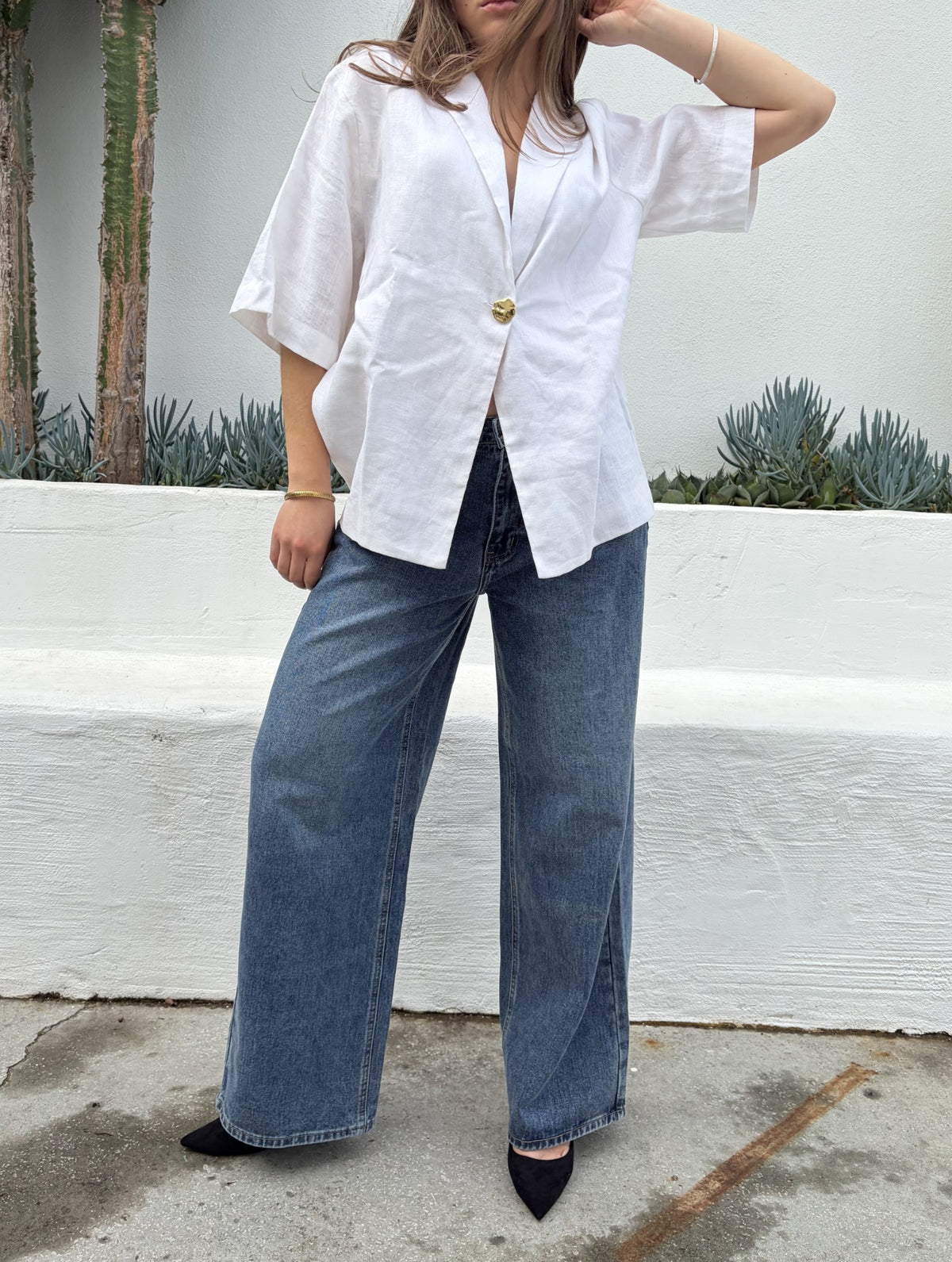 Dissh White Linen Resort Shirt - Image 1