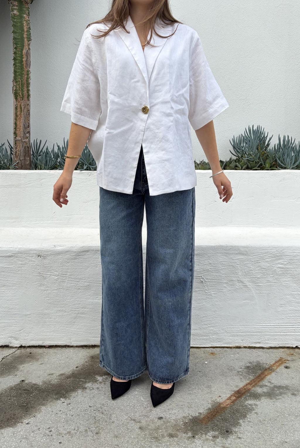 Dissh White Linen Resort Shirt - Image 3