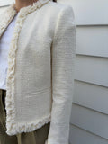 Perri Cutten Cream Tweed Fringe Jacket - Image 1