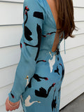 Silk Laundry Sienna dress- swans - Image 1