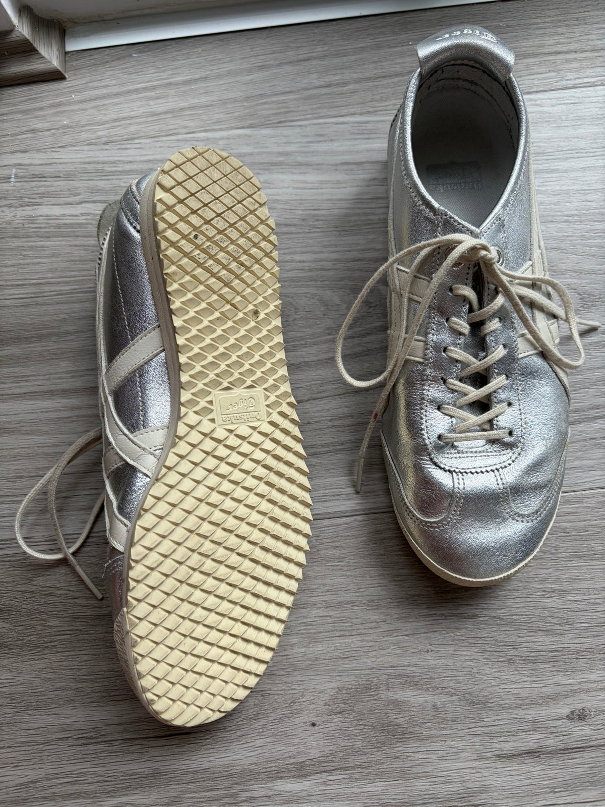 Onitsuka Tiger Mexico 66 Silver Glitter Sneakers - Image 3