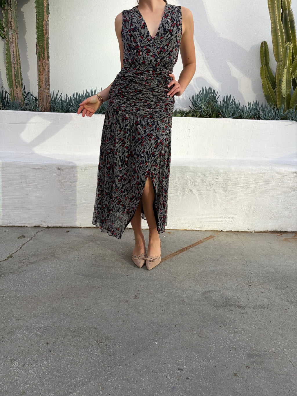 Stevie May Floral Ruched Midi Dress - Image 4