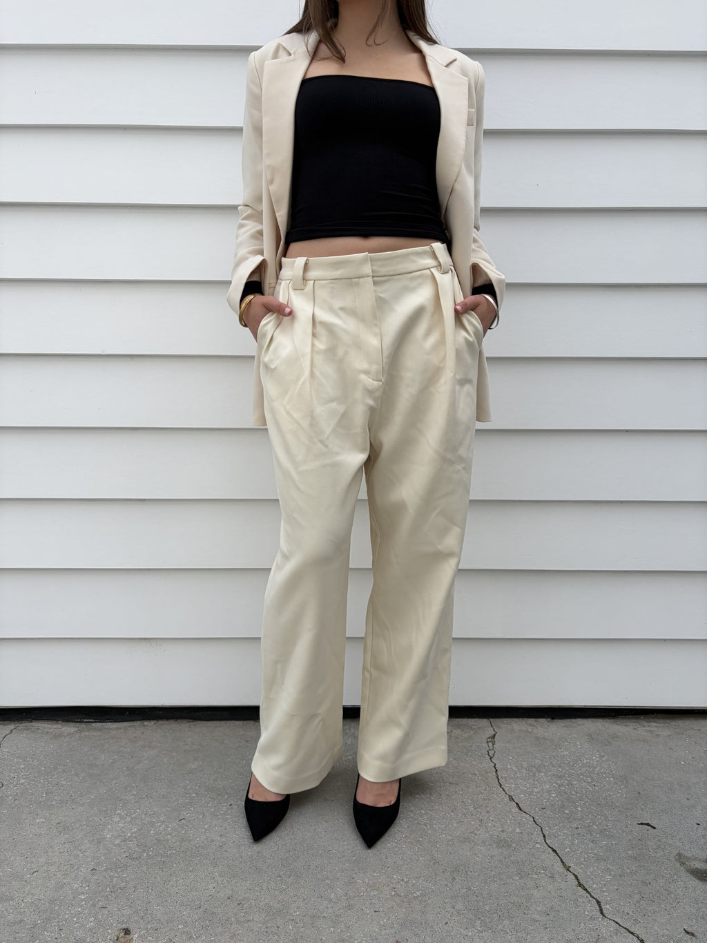 Bayse Cream Tailored Trouser - Image 1