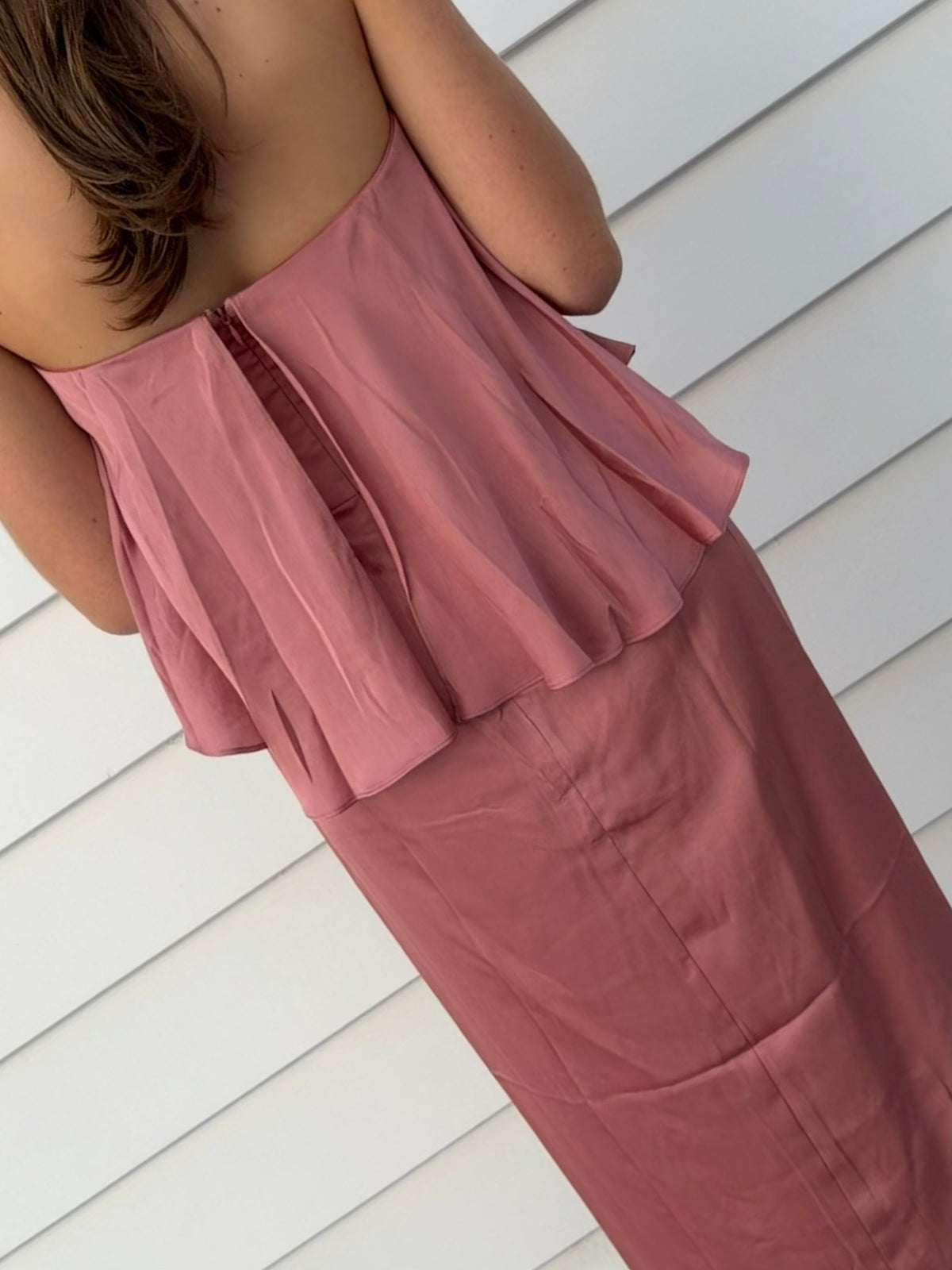 Shona Joy Strapless Midi Dress Dusty Rose Size 14 - Image 5