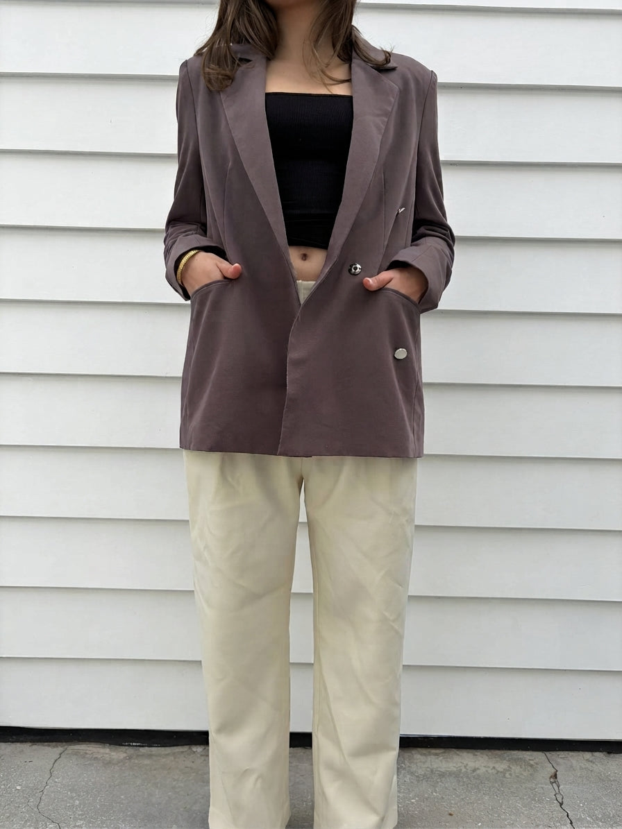 Na-kd Mauve Taupe Double-Breasted Blazer - Image 2