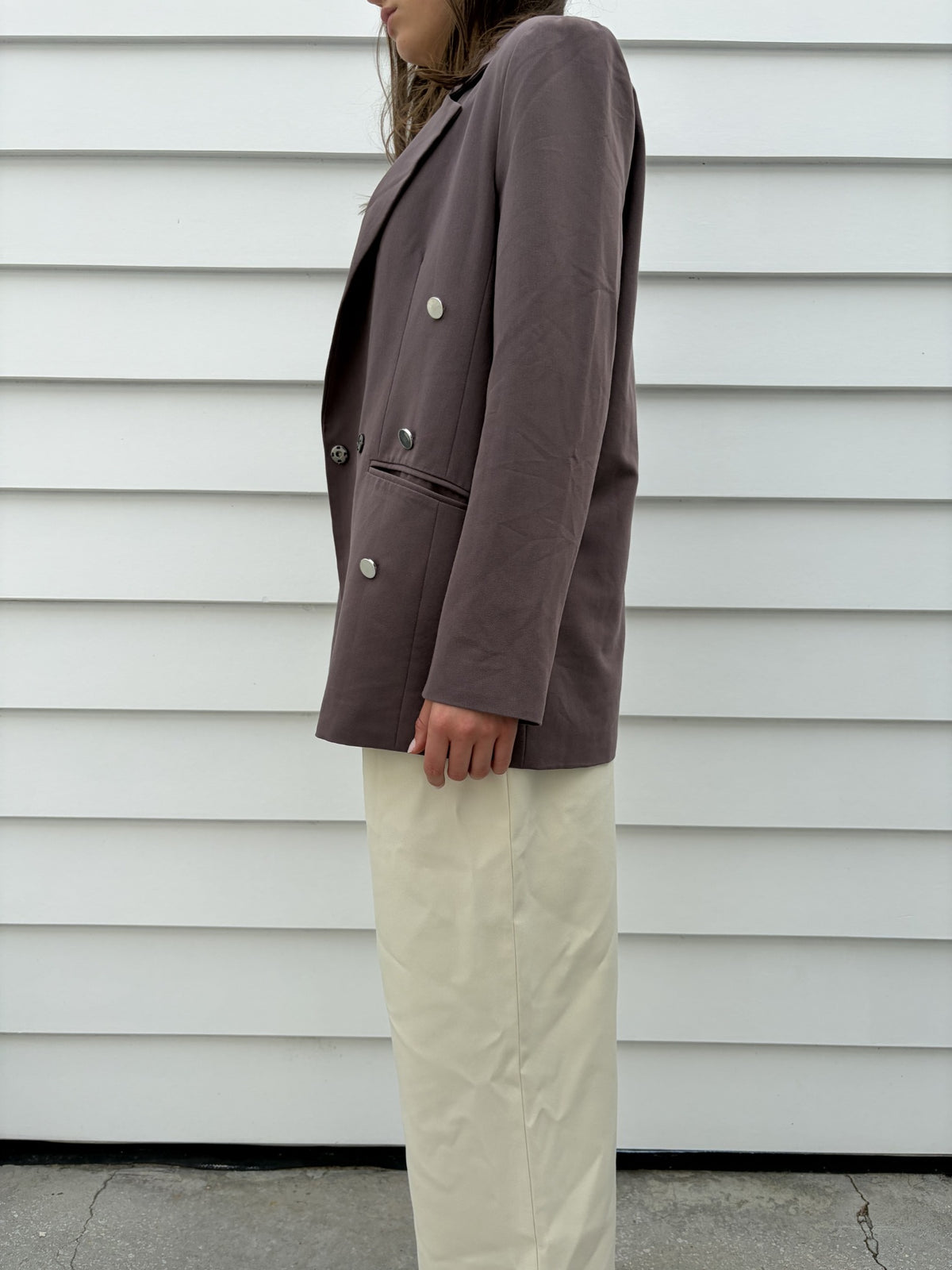 Na-kd Mauve Taupe Double-Breasted Blazer - Image 1
