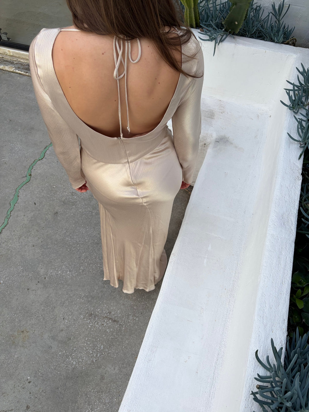 Bec and Bridge Champagne Satin Maxi Dress - Image 6
