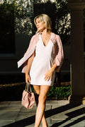 Kookaï pink mini dress with gold detailing