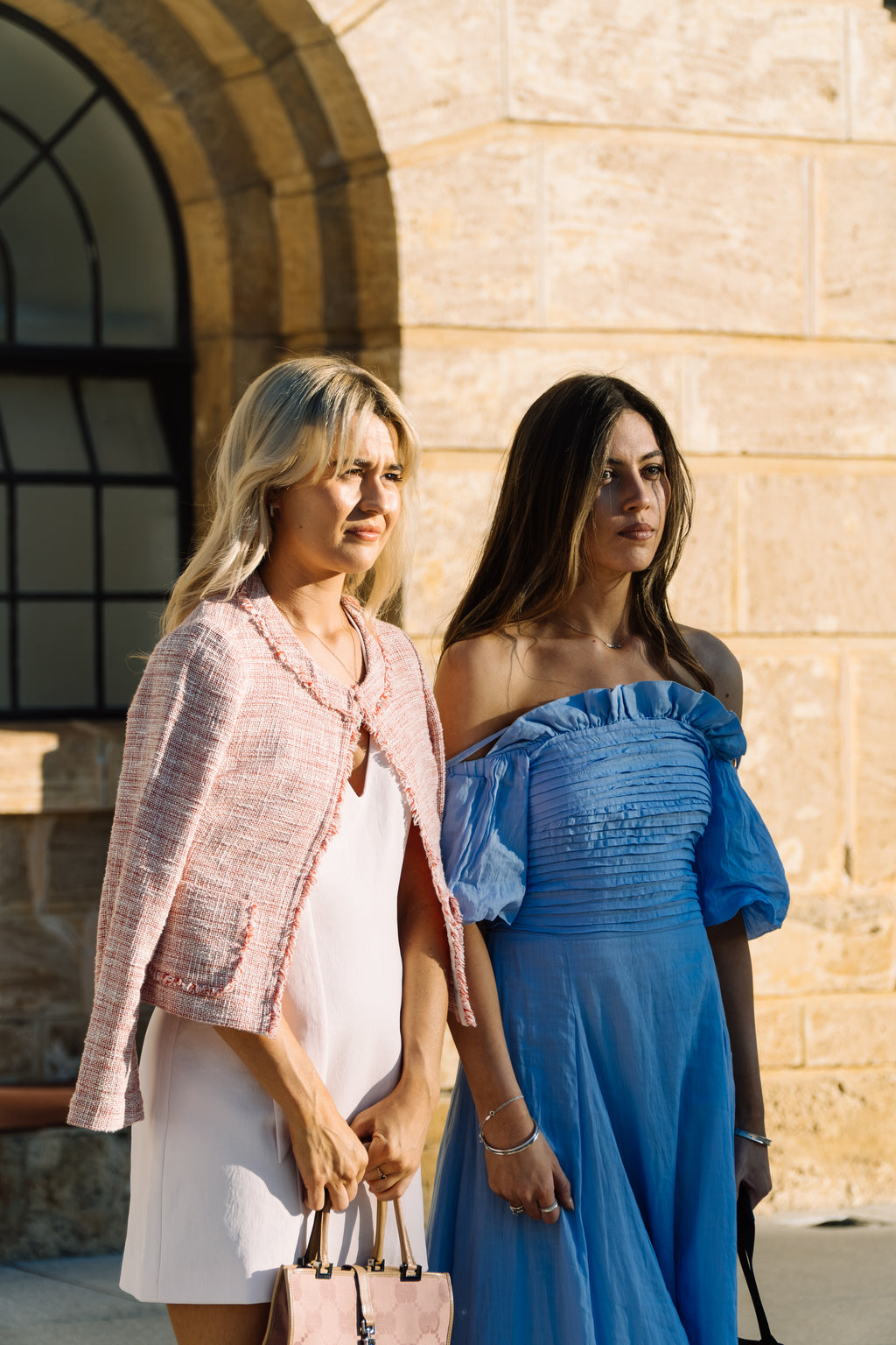 Kookaï pink mini dress with gold detailing