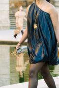 Scanlan Theodore Metallic One-Shoulder Bubble Dress