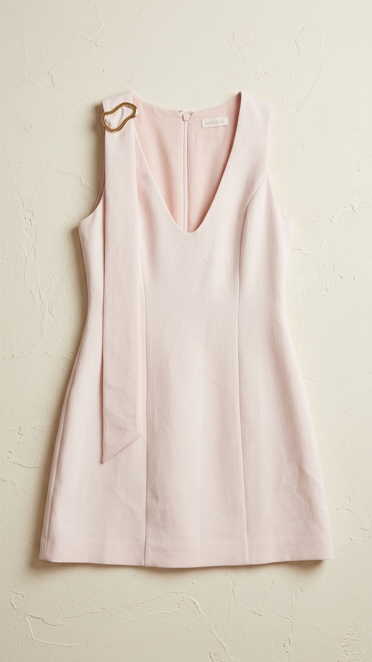 Kookaï pink mini dress with gold detailing