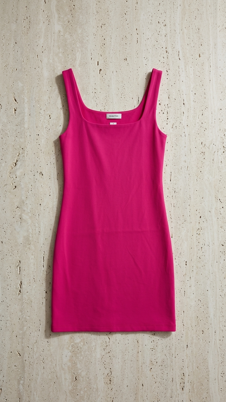 Babaton Hot pink Sculpt Knit Mini Dress