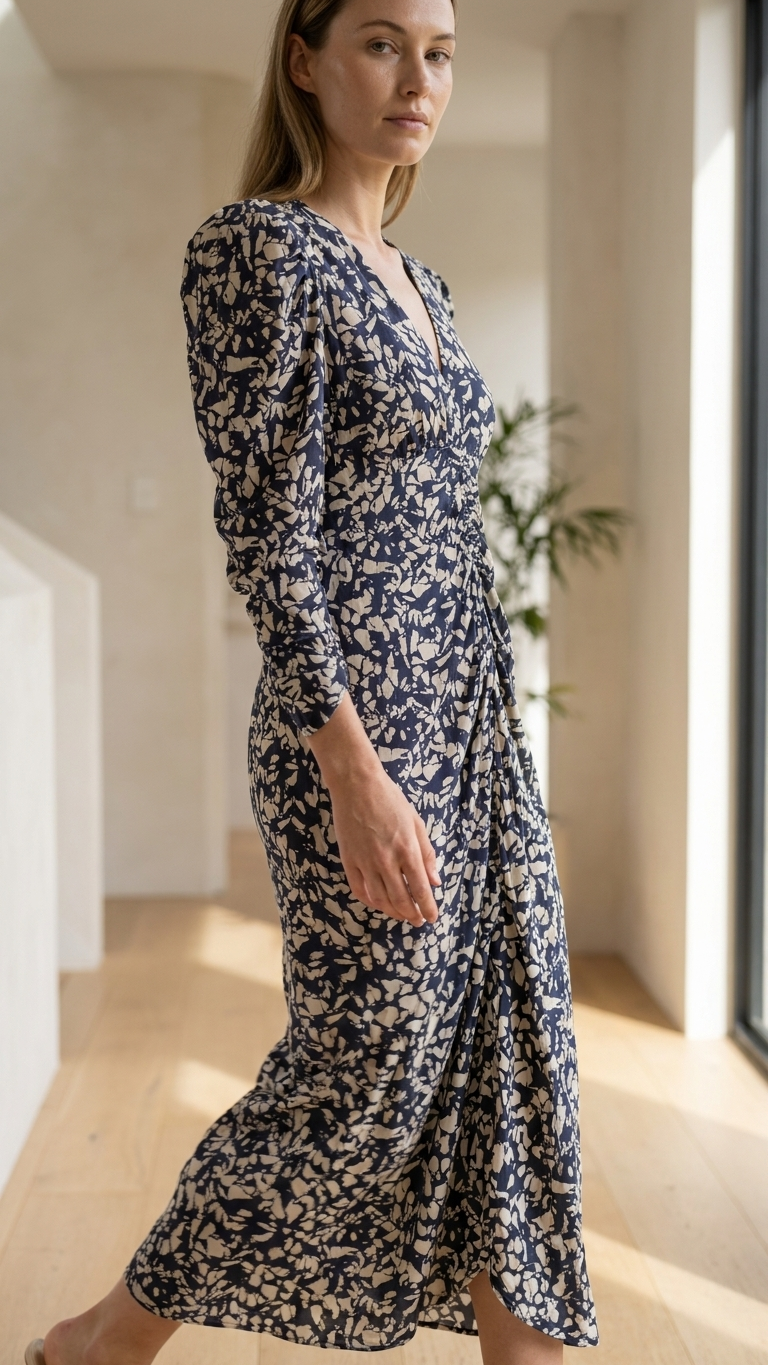 Isabel Marant Albini Printed Silk-Blend Midi Dress