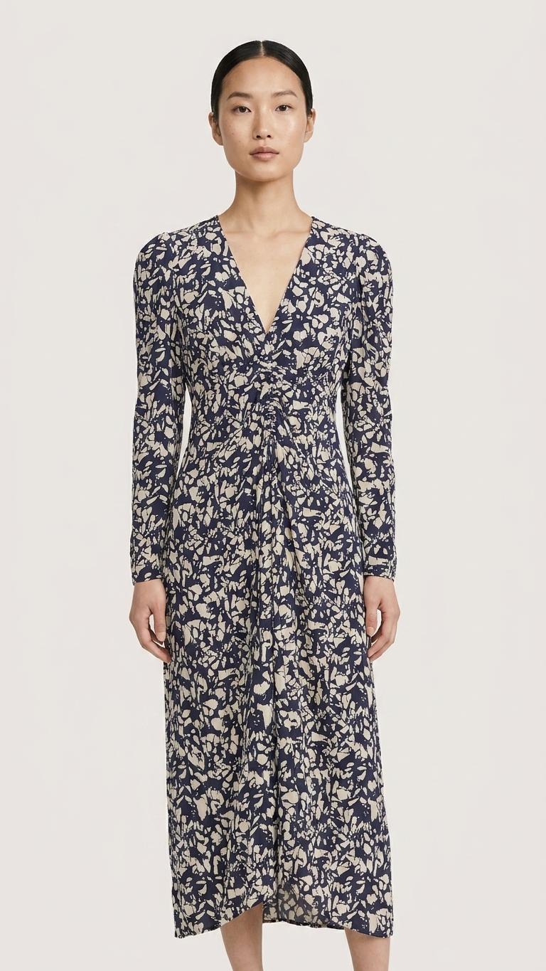 Isabel Marant Albini Printed Silk-Blend Midi Dress