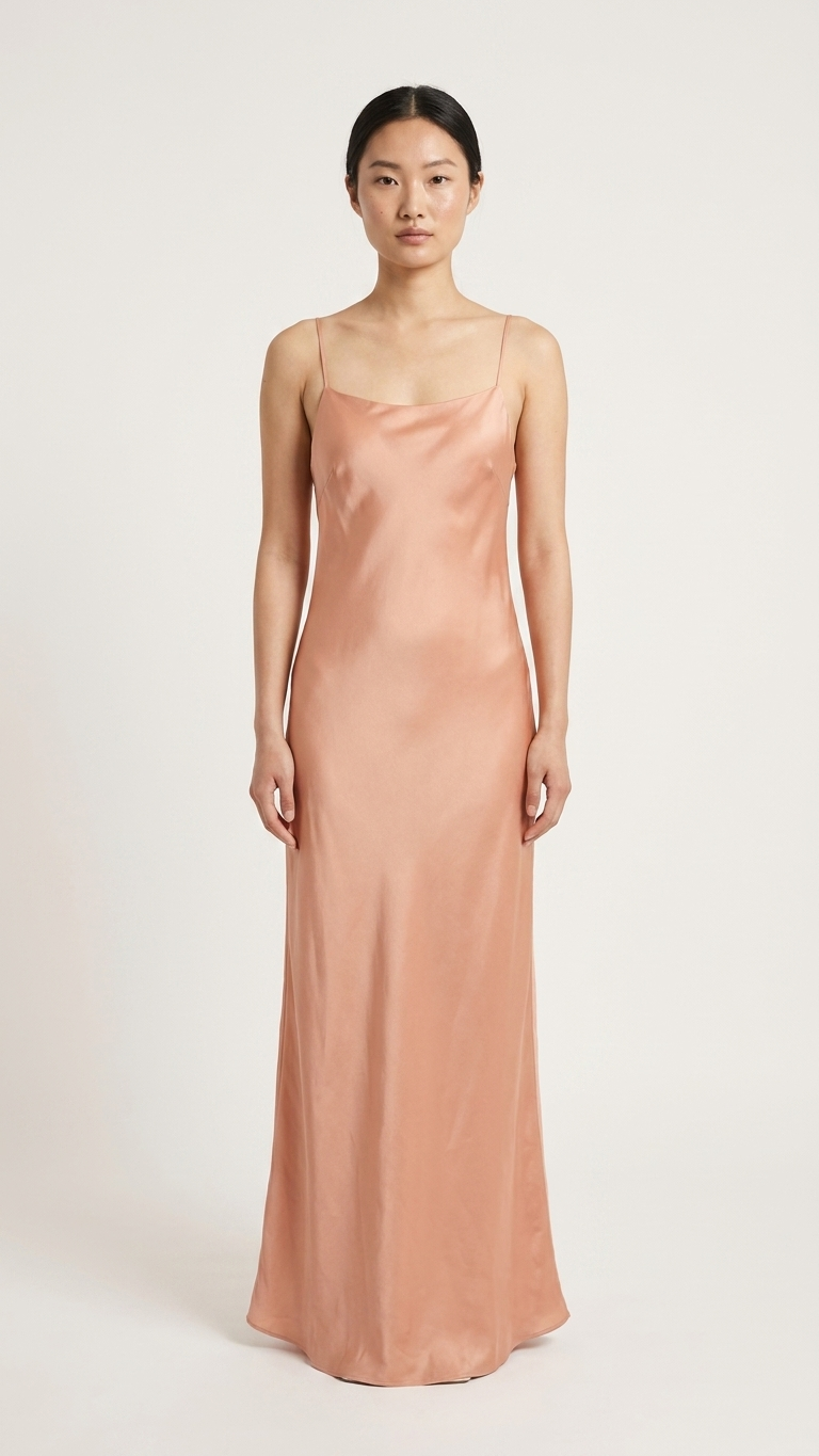 Yours truly JTL peach silk slip dress