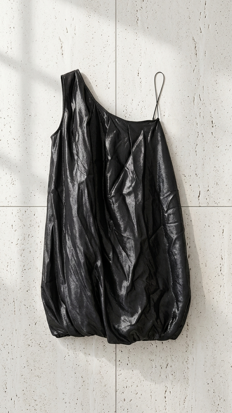 Scanlan Theodore Metallic One-Shoulder Bubble Dress