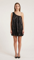 Scanlan Theodore Metallic One-Shoulder Bubble Dress