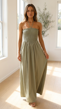 Nude Lucy Inka Maxi Dress in sage green