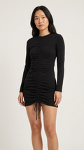 Sofia black Scrunch mini dress