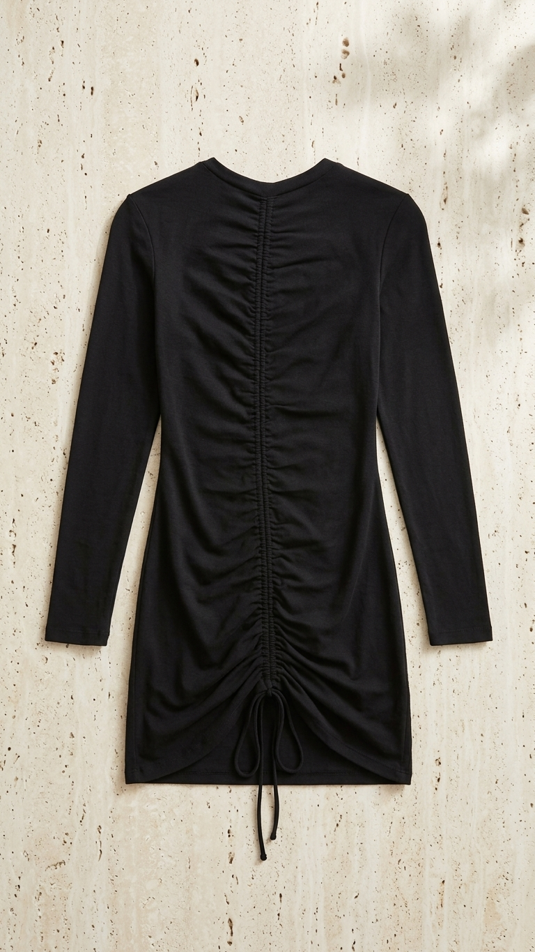 Sofia black Scrunch mini dress