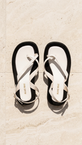 Alias Mae white black toe strap sandal