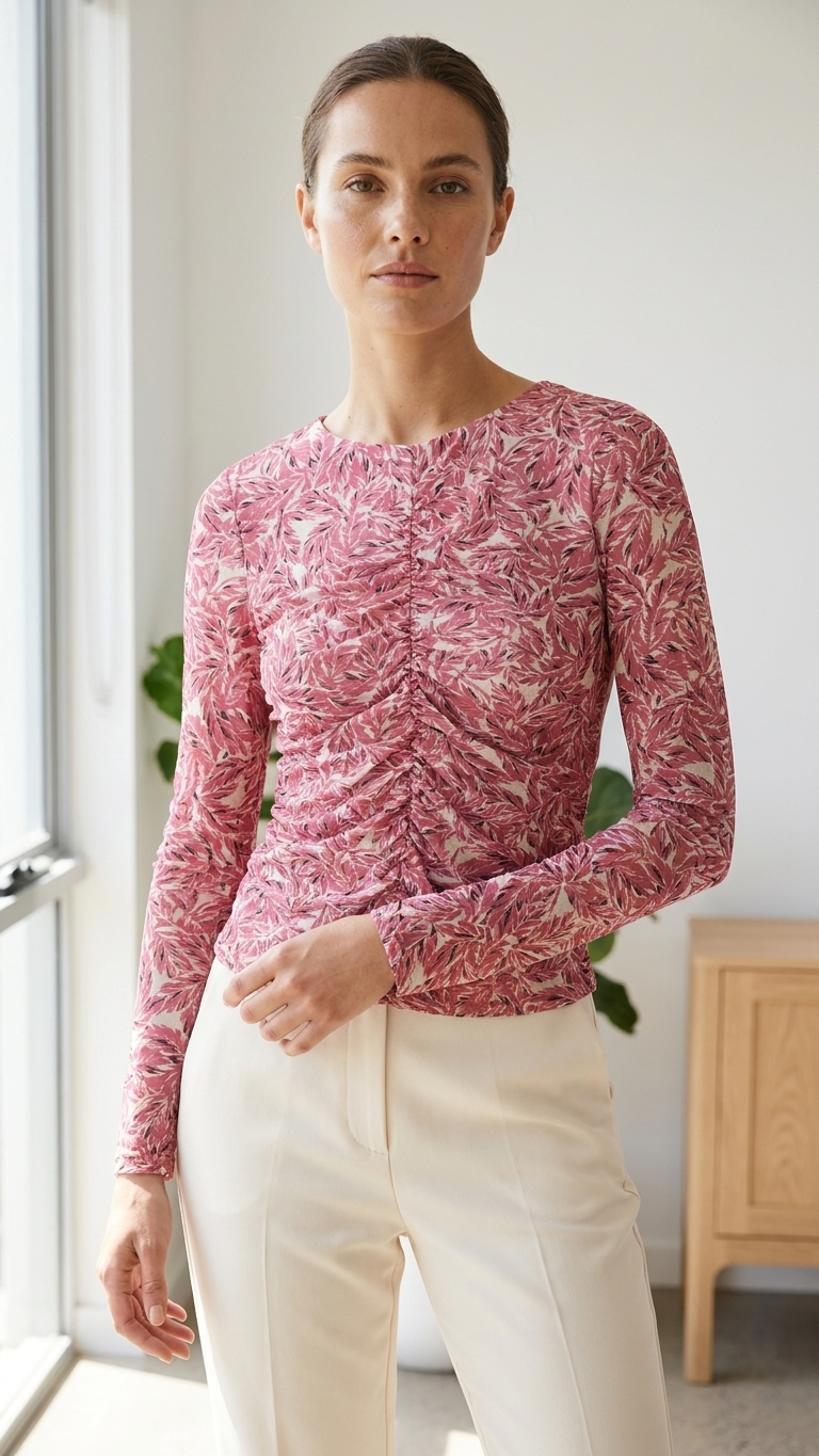 Witchery pink floral long sleeve