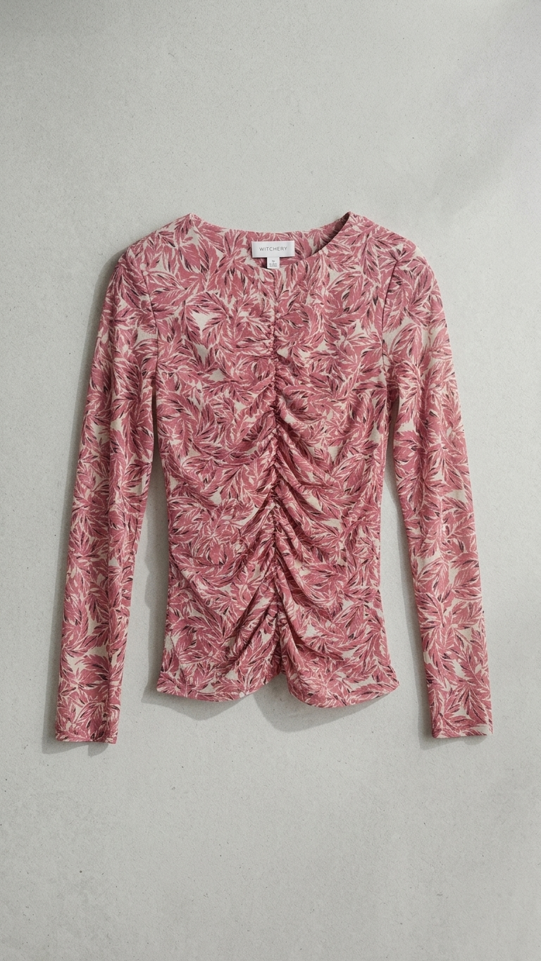 Witchery pink floral long sleeve