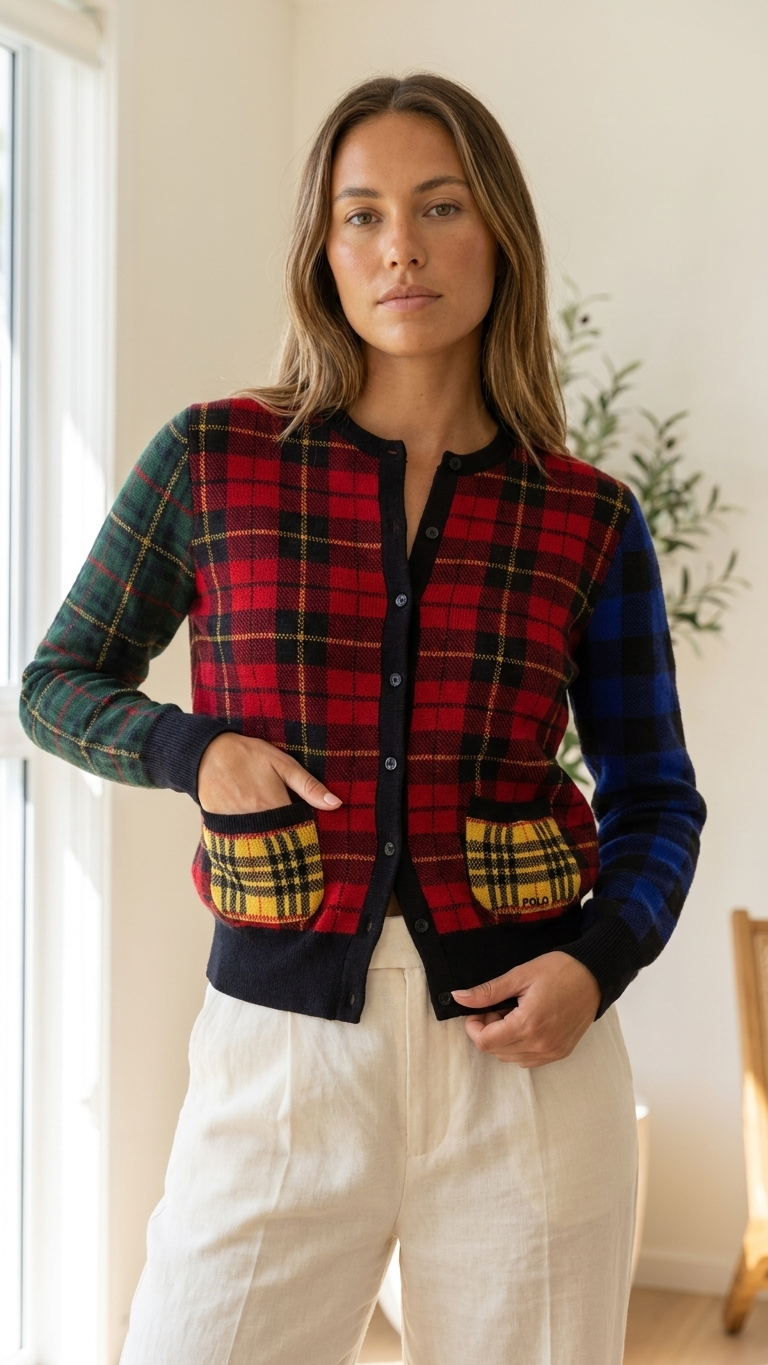 Polo Ralph Lauren Checkered Cardigan
