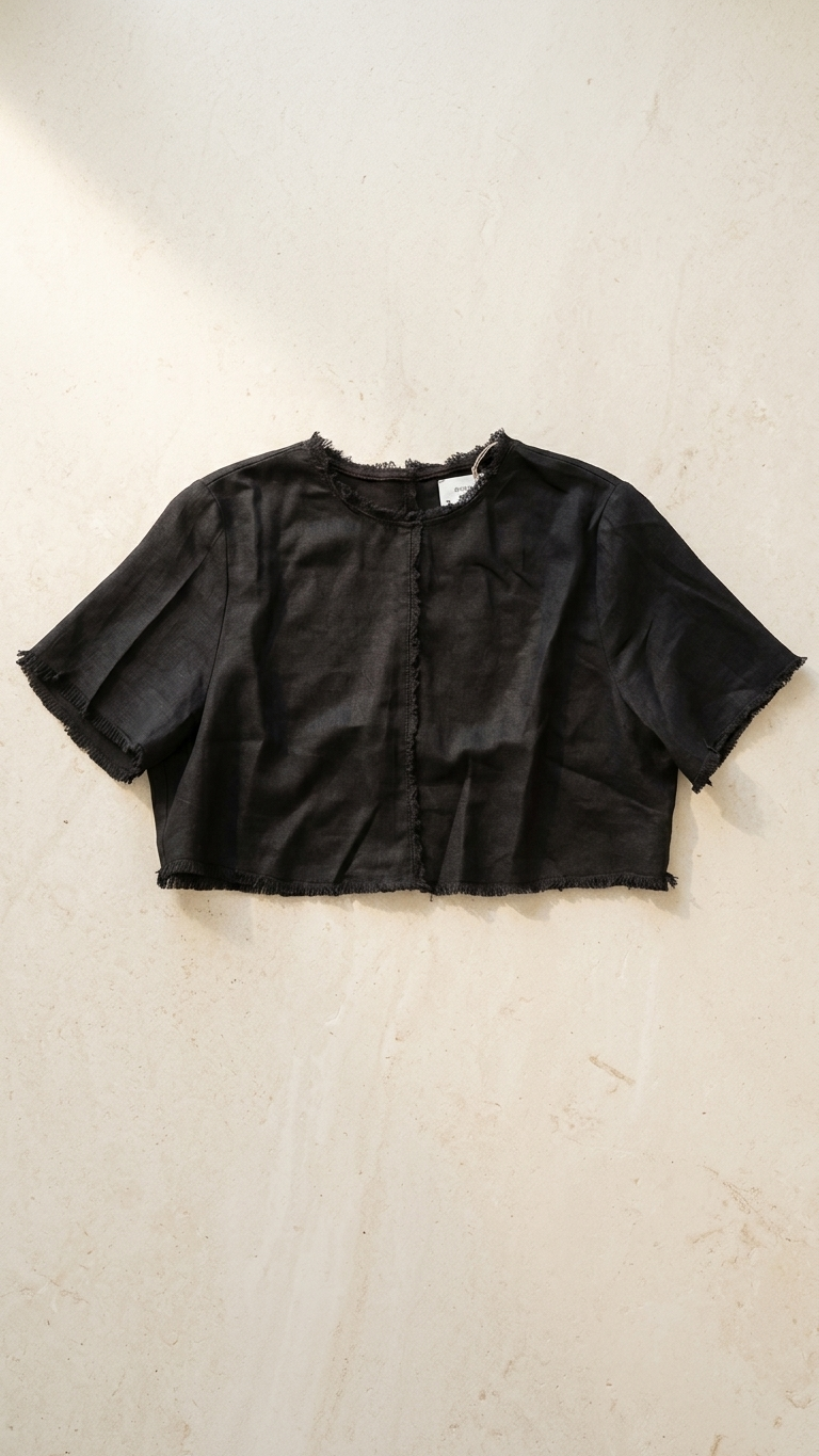 Dissh Black Linen crop
