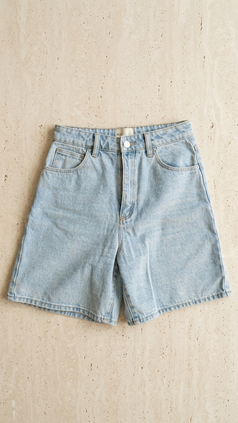 Abrand white washed denim jort shorts